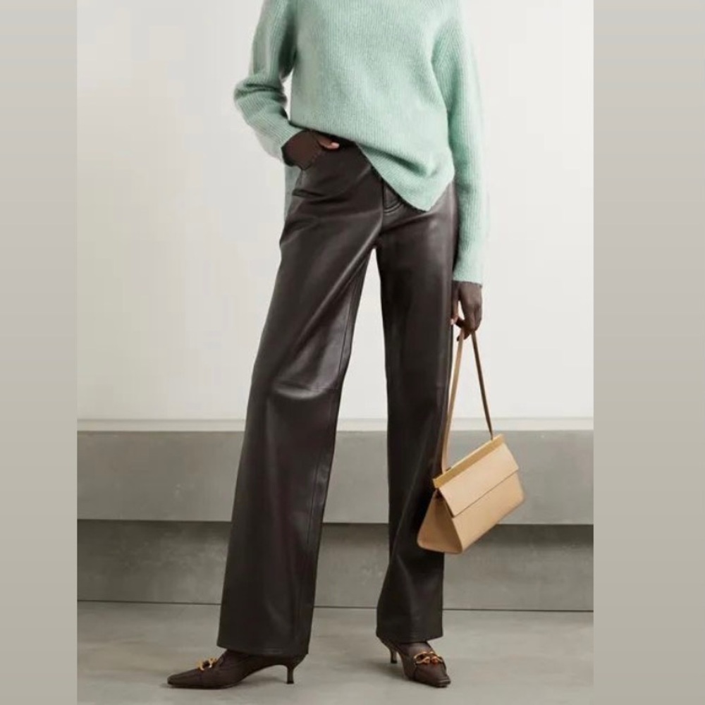 Vintage Bod & Christensen 100% genuine leather brown high-waisted pants. 🤎